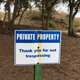 A private property sign on the beachside of Zuckerberg’s compound.